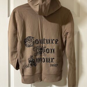 Rhinestone Embellished Juicy Couture Zip Hooded Sweatshirt
